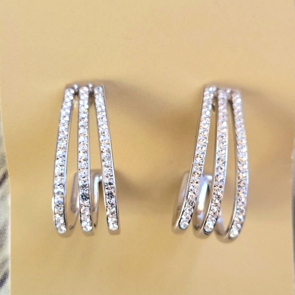 Demi Rhinestone Hoops NWOT